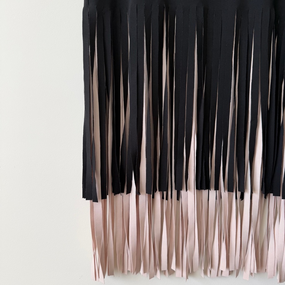 Black and Beige Fringe Skirt - Picture 3 of 5